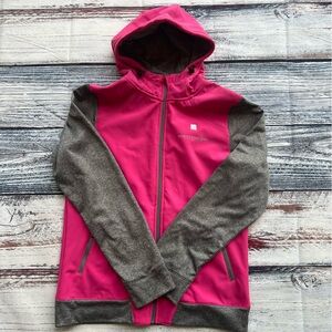 Breckenridge Performance Fleece Pink and Gray Jacket EUC